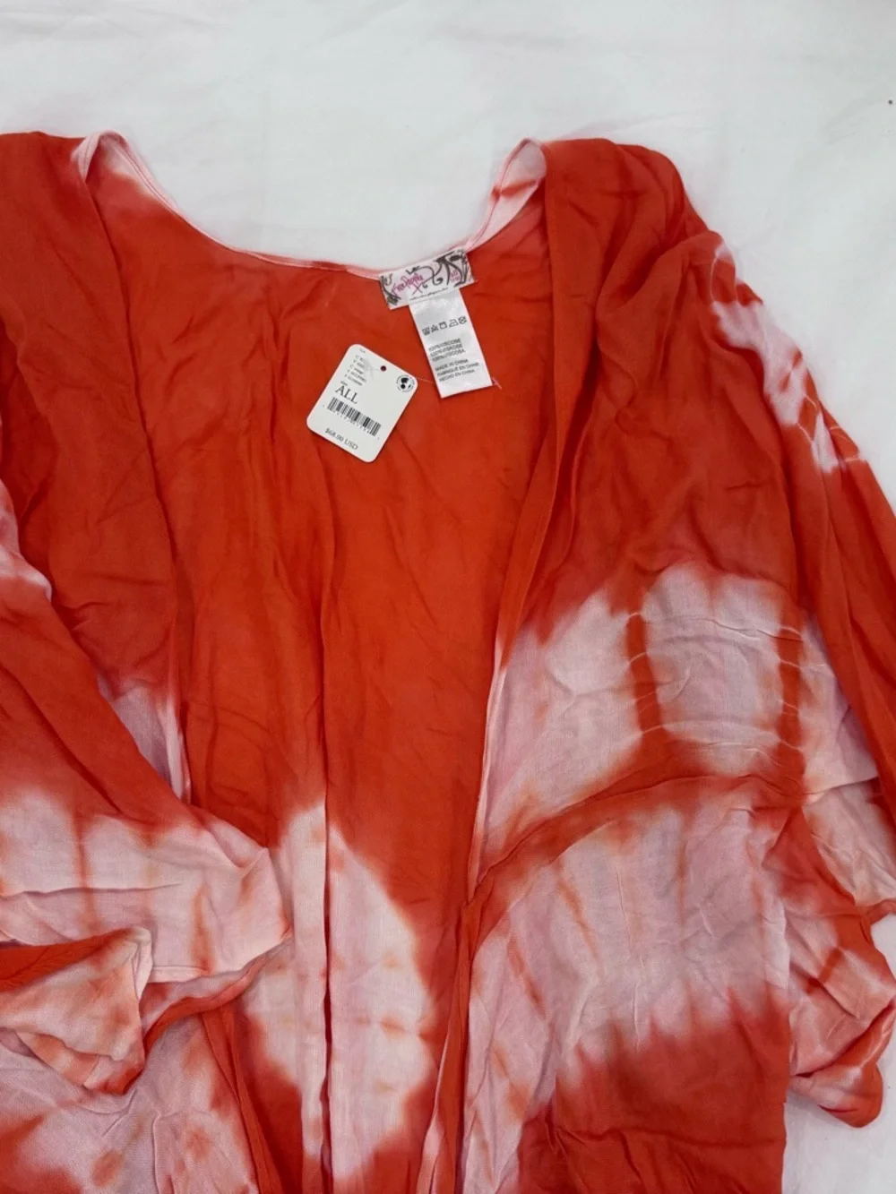 Free People Orange Viscose Kimono Top - Picture 3 of 4